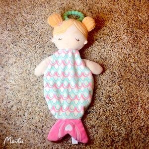 Douglas Baby Pink Mermaid Lovey Security Blanket w Teether